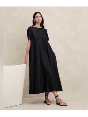 Banana Republic Black Aurelia Trapeze Maxi Dress